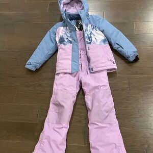 Kamik Girls Two Piece Snow Jacket & Bib Set — Light Blue & Light Pink Size 8
